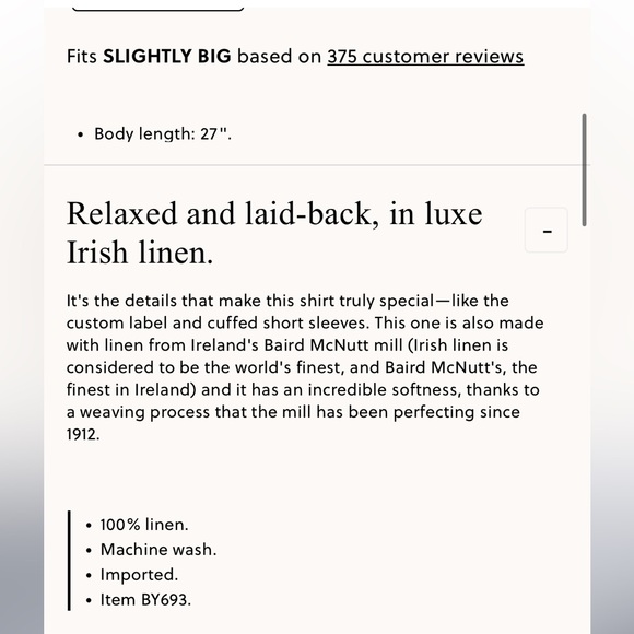 J.Crew Baird McNutt‎ Irish Linen Shirt. BNWT. Size M. Sold out. - Picture 8 of 10